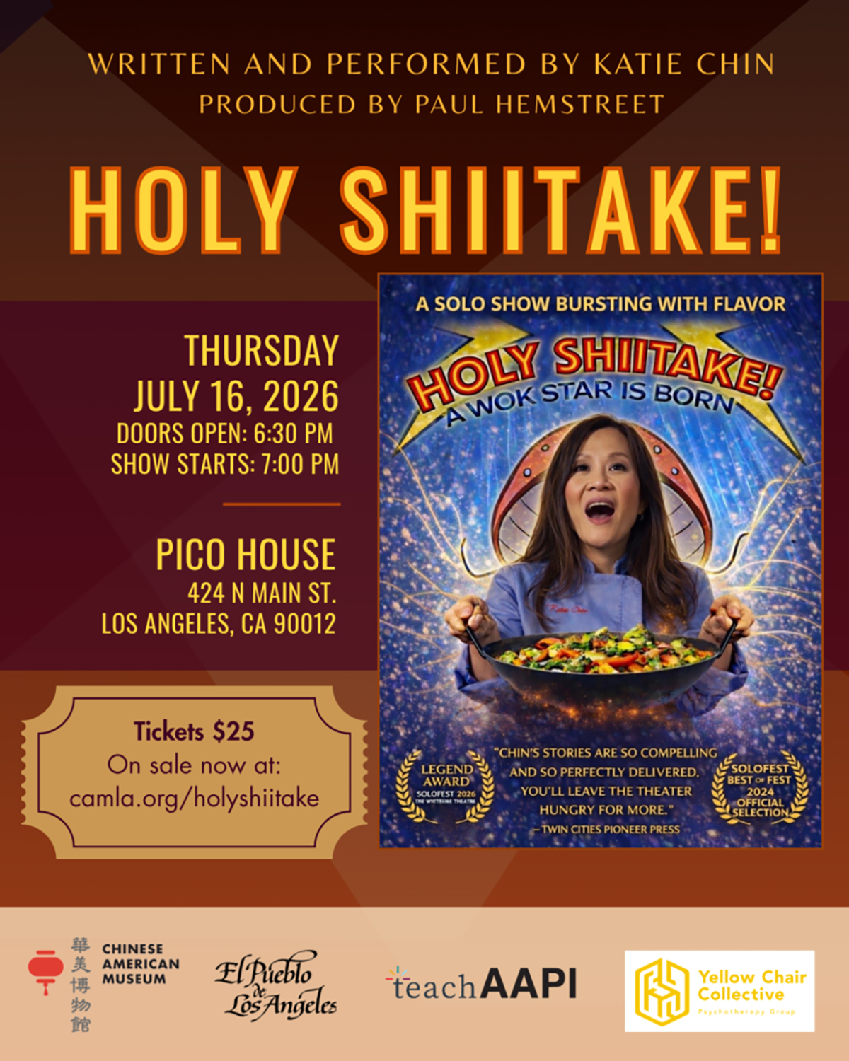 名廚陳月美跨界舞台演出 聯手華美博物館呈現個人獨角秀《Holy Shiitake!》